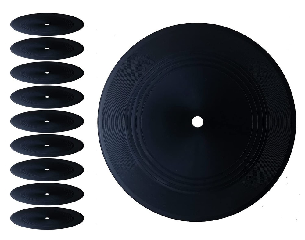 MINI ZOZI 12 inch Black Blank Vinyl Records Fake 10 Pieces in 1 Pack for Indi…