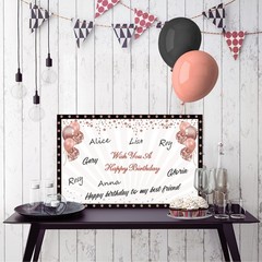 Large 80Th Birthday Card with Envelope, Extra Big Guest Book Rose Gold 80Th Birt