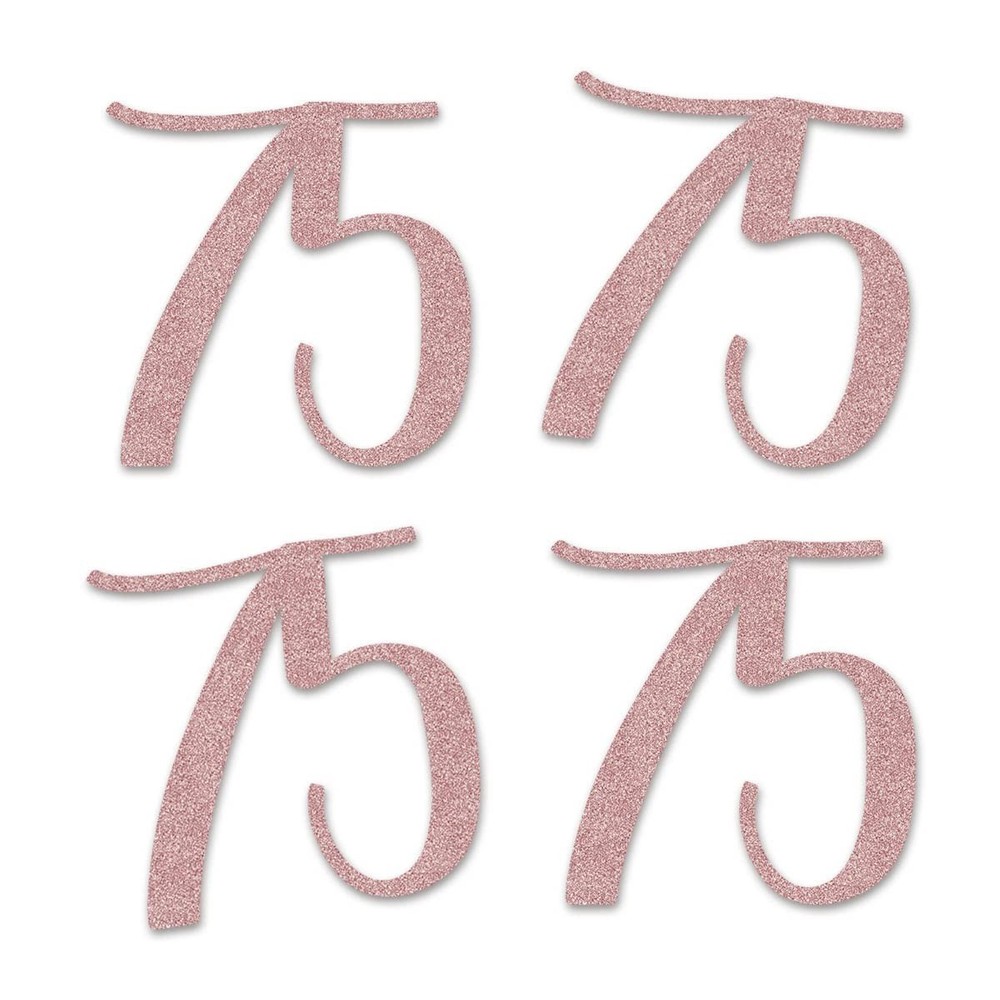 75th Birthday Decorations Rose Gold 75 Cut Out Numbers Glitter Anniversary