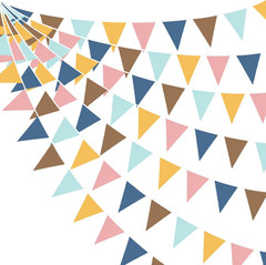 32Ft Boho Party Decorations Retro Colored Fabric Triangle Banner Flag Pennant Bu