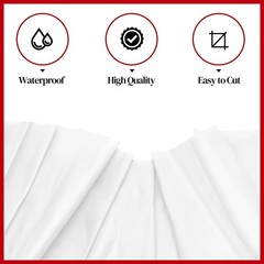 54 Inch x 200 Feet White Plastic Tablecloth Roll Cut to Size Disposable Table…