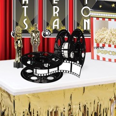 Beistle Movie Reel Centerpiece, Multicolored Party Decor, Filmstrip Table
