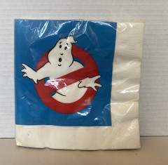 Vintage Ghostbusters 1980s Sealed Party Napkin Pack & 5 Invitations w/Envelopes