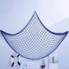 Decorative Fishing Nautical Theme Net + 10 Piece Marine Decorations