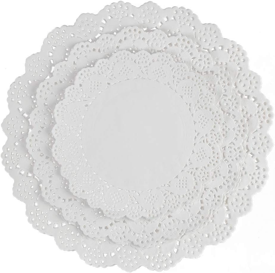 108 PCS Paper Lace Doilies Combo, Pack 36 Each 6.5″, 8.5″, 10.5″,Baked, Grilled,