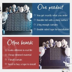 SHINING SILVER BRIDAL SHOWER BACKDROP – FOIL CURTAINS – BRIDAL SHOWER DECOR