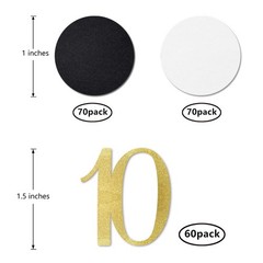 200 PCS Gold Glitter 10th Birthday Number Confetti Table Party Decoration