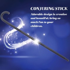 2Pcs Reusable Plastic Xmas Magician Crutch Wand Costume Accessory Black