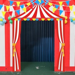 4 Pcs Carnival Circus Party Decorations Circus Banner Tent Awning Cute Style