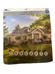 Way To Celebrate |Congrats |Graduation Staked Yard Signs| 8 Pieces |Black&White
