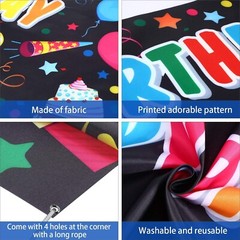 Personalized Birthday Banner with Name DIY Colorful Happy Birthday Banner Backdr