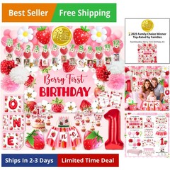 Berry First Birthday Decorations Set – Strawberry 1st Birthday Decorations Gi…