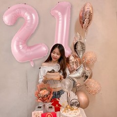 Light Pink 1 Balloon, 40 Inch Large Pastel Pink Foil Helium Number Balloons 0…