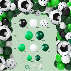 122PCS Soccer Birthday Party Decorations Set for Boys, Includes Banner, Balloons