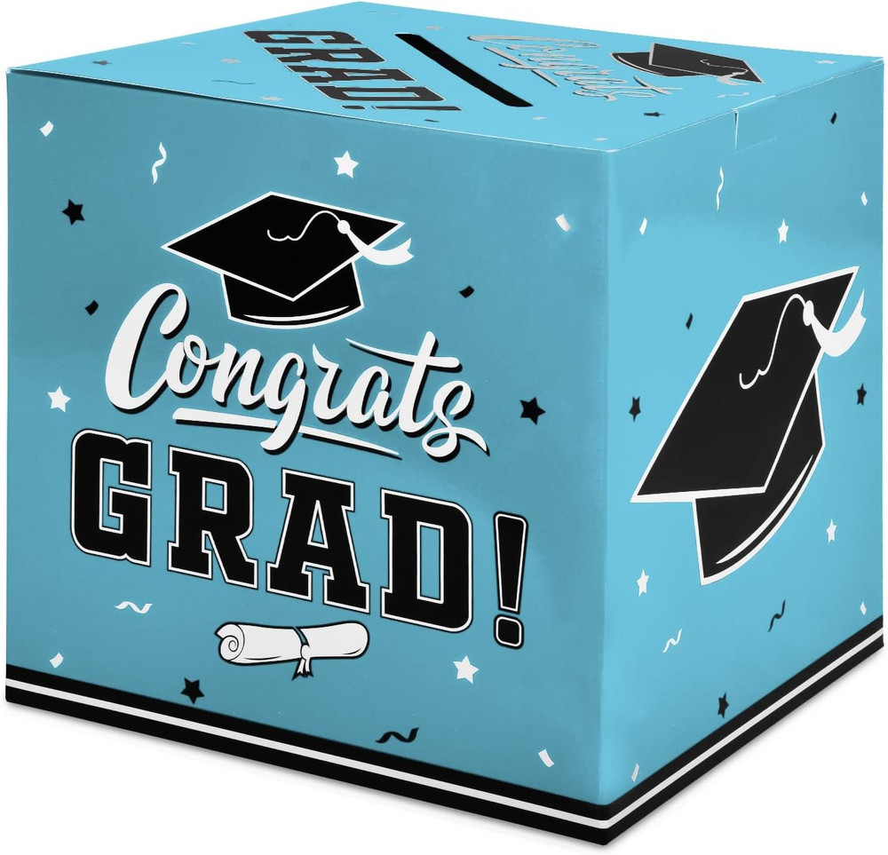 Graduation Party Decorations Box Card for Gift Favors Decor Supplies – Sky Blue