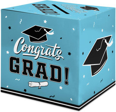 Graduation Party Decorations Box Card for Gift Favors Decor Supplies – Sky Blue