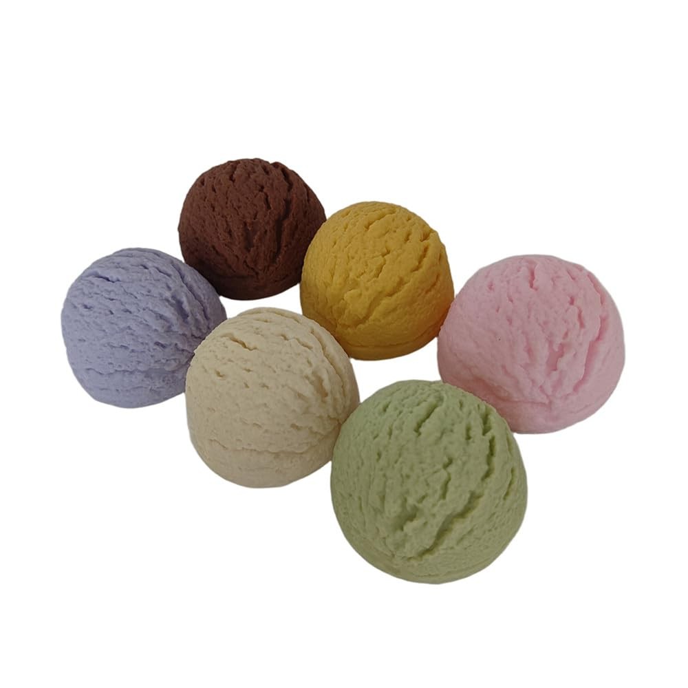 Simulation Artificial Ice Cream Balls, Realistic Imitation Fake Ice Cream Sco…