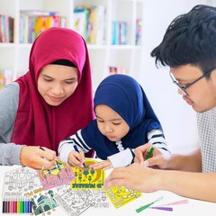 24 Sets Ramadan DIY Coloring Banner Kit – Eid Mubarak Decorations & Crafts