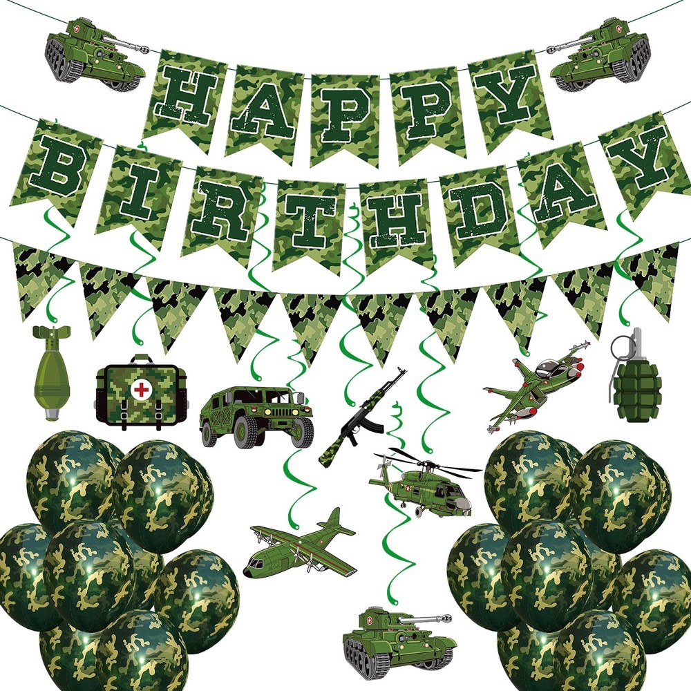 Army Birthday Party Decorations Camouflage Decoration Set Military Themed Hap…