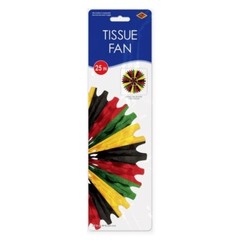 Beistle Celebrate Black History 25in Hanging Paper Tissue Fan Decoration