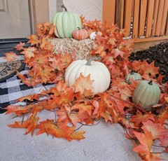 12Pcs Autumn Fall Leaf Garland, Hanging Fall Vines Maple Garland Artificial 96ft