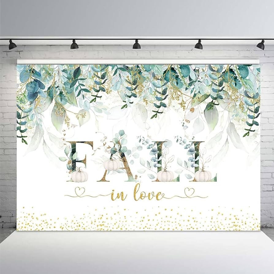 Fall in Love Backdrop Fall Bridal Shower Party Decorations Banner 7 X 5 Feet