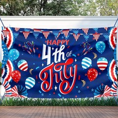 Rectangular Summer Theme Banner, 4th of July Decor for Indoor and Outdoor Events