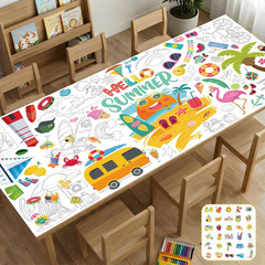 Kids Winter Giant Coloring Poster/Tablecloth Giant Poster 71×35 Inch with Classi
