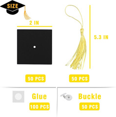 Graduation Cap Chocolate Decorations – 50Pcs Black & Dark Blue 2026 Set