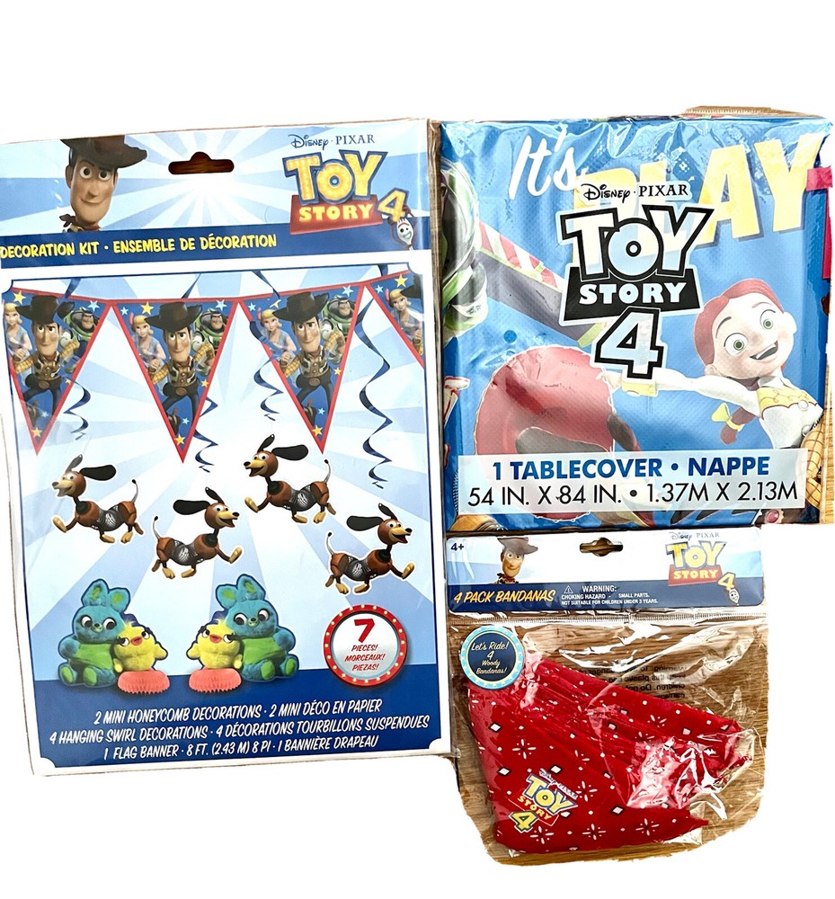 Disney Pixar Toy Story 4 (3-Pack; 12pc) Birthday Supply Kit Bandanas