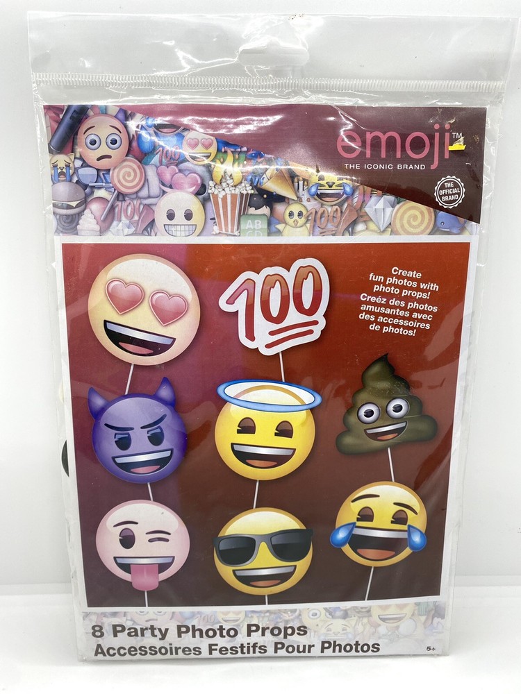 Emoji Party Photo Props Faces ~ 8 Count ~ Birthdays, Parties, Etc