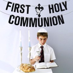 First Holy Communion Banner Baby Shower / 1st Religious/Birthday Baptism Bunt…