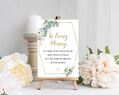 Eucalyptus Wedding In Loving Memory of Someone in Heaven Sign