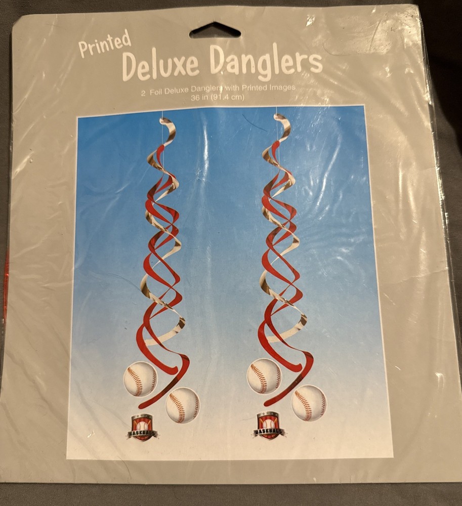 Indoor/Outdoor Baseball Hanging Streamers NIP
