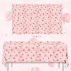 HAKOTI 3 Pack Strawberry Tablecloth Berry Theme Birthday Party Decor
