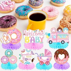 12 PCS Donut Sprinkle With Love Honeycomb Centerpieces Baby Shower Decor