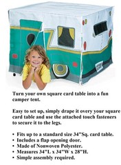Kid’s Camper Tent Fun Play Children’s Pretend Fits Over a 36″Sq Card Table #584