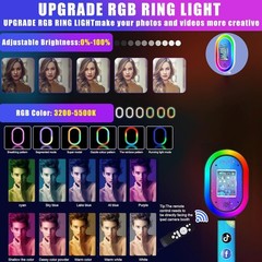 Oval RGB Ring Light iPad Photo Booth Selfie Kiosk Selfie Station Stand for Party