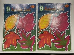 TWO(2) BEISLE 6 INCH AUTUMN LEAF (9) CUTOUTS NEW IN PACKAGE 1994