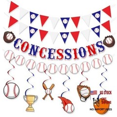 Baseball Party Decorations Baseball Concessions Banner Triangle Bunting