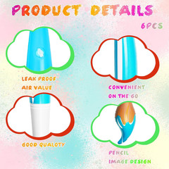 6 Pcs 41.4 Inch Giant Inflatable Paint Brush Large Blow up Paintbrushes Colored