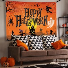 KatchOn Orange Happy Halloween Banner – XtraLarge 72×44 Inch
