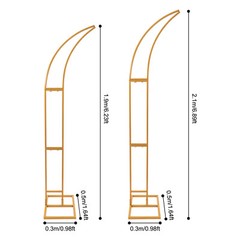 2Pcs Metal Wedding Arch Backdrop Flower Stand Balloon Stand Party Event Decor