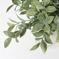 Hollyone Mini Artificial Potted Plants Fake in Marble 8″x9″, Green-#10