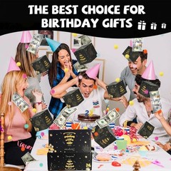 Birthday Surprise Gift Box Explosion for Money, Exploding Money Gift Box for Cas