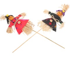 4 Pcs mini scarecrow on a stick Garden Portable Outdoor Scarecrow Decors Garden