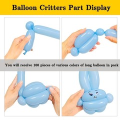 Pastel 260 long balloons 100 Pack Twisting Animal Balloons Assorted Color Thi…