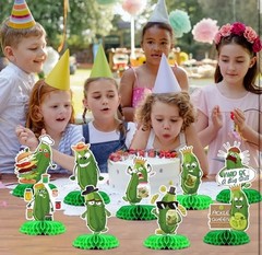 9PCS Funny Pickle Party Decorations – Honeycomb Centerpieces, Table Decor New F5