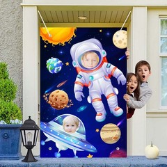 Galaxy Astronaut Face Photography Background,59.06»x39.37»Space Party Backdrop