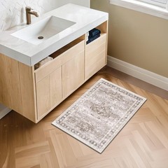 Boho Bathroom Rugs – Washable Non-Slip Soft Low Pile Area Rug for Entryway, K…